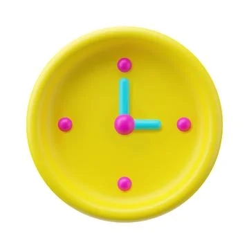 3d plastic round watch. Realistic mechanical clock Stock Illustration