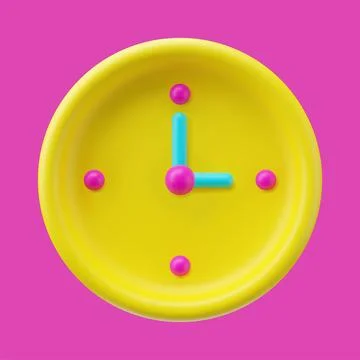 3d plastic round watch. Realistic mechanical clock Stock Illustration