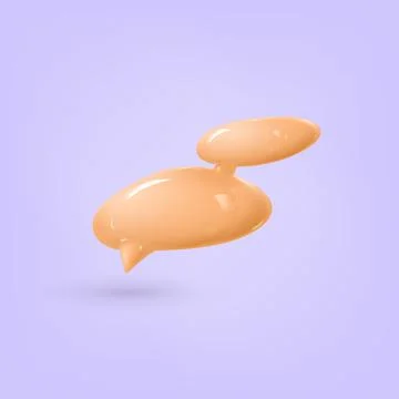 3d plastic speech bubble. Realistic cartoon glossy speech bubble icon. Chatti Illustrazione stock