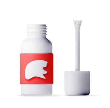 3D Plastic white bottle with stationery corrector Stock Illustration