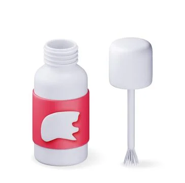 3D Plastic white bottle with stationery corrector Stock Illustration