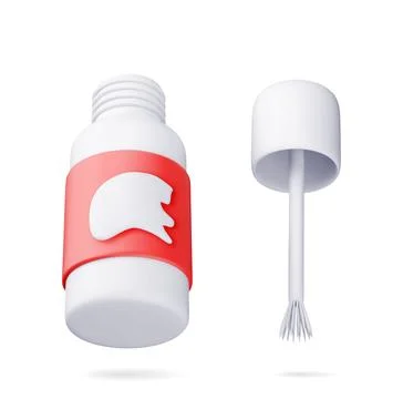 3D Plastic white bottle with stationery corrector Stock Illustration