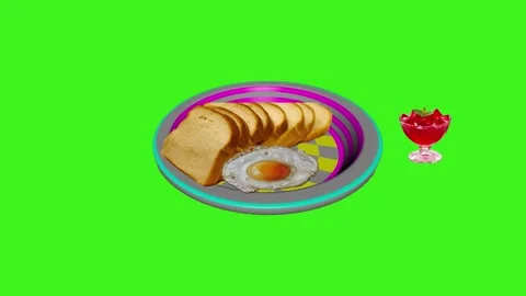 3D Plate with Egg and Jelly Vídeos de archivo 344806600