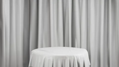 3d Platform with cloth white in background white color 3d illustration rendering Illustrazione stock