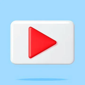 3D Play Button Isolated Stock Illustration