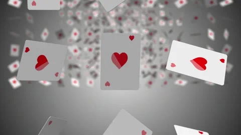 3D Playing Cards Falling Animation. Playing Card. 4K Stock Footage 274906599