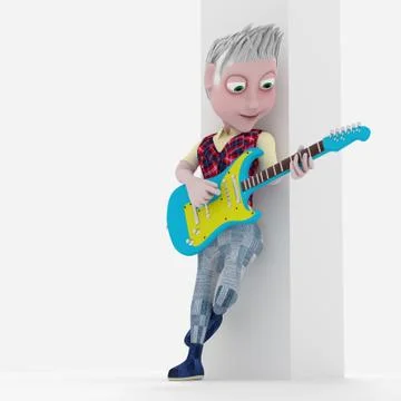 3d playing guitar. Stock Illustration