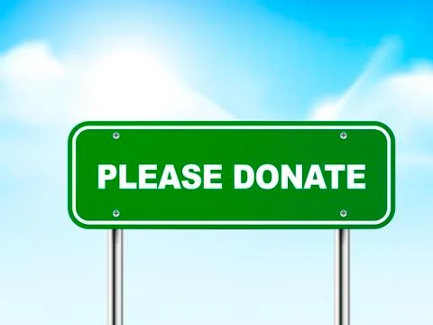 3d please donate road sign Stock Illustration