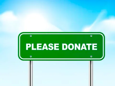 3d please donate road sign Stock Illustration