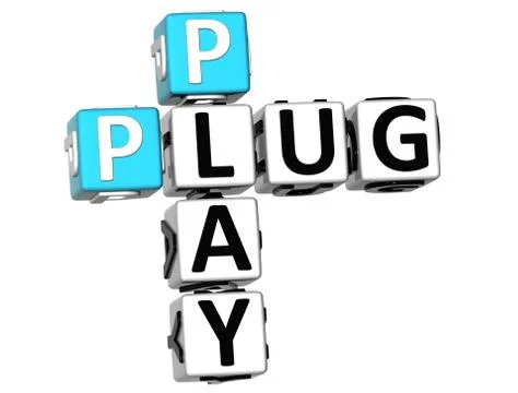 3d plug and play crossword Stock Illustration