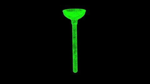 3D Plunger rotates on black background. Cleaning concept. Cleaning sewer pi.. Stock Illustration