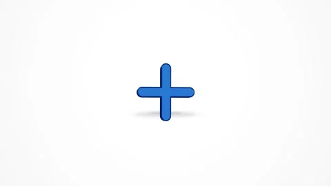 3D Plus Add New Icon Animated Loop on White Background 4K Stock Footage 347650848
