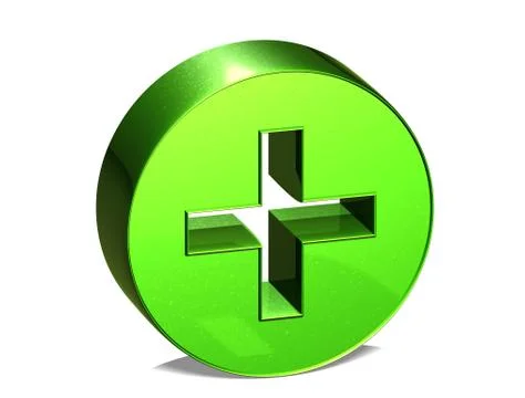 3d plus red sign over white background Stock Illustration