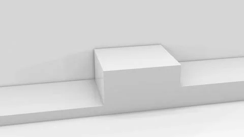 3D podium in abstract white or grey composition. 3D render graphic image. Stock Illustration