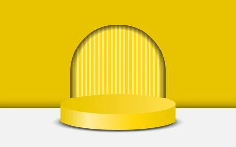 3D podium backdrop with geometric base on the floor. A platform shape for m.. Stock Illustration