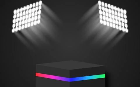 3D podium backdrop with geometric base on the floor. A platform shape for m.. Stock Illustration