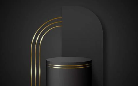 3D Podium with Background for Product Display Concept, Mockup, Showroom, Sh.. Stock Illustration