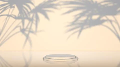 3d podium background. White stone podium in the sunlight for a cosmetic product Stock Illustration