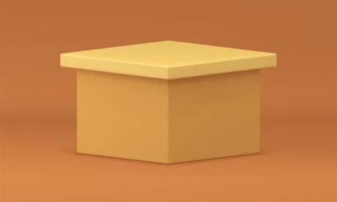 3d podium beige basic foundation isometric stage platform performance studio  Stock Illustration