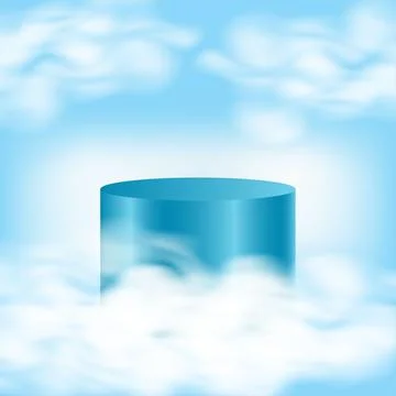 3d podium in the clouds Stock Illustration