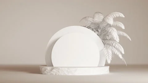 3D Podium for packaging presentation and cosmetic. Product scene with rock stand Stock Footage 149580533