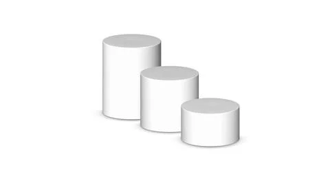 3d podium platform cylinders vector. Realistic black pedestal stages for product Stock Illustration