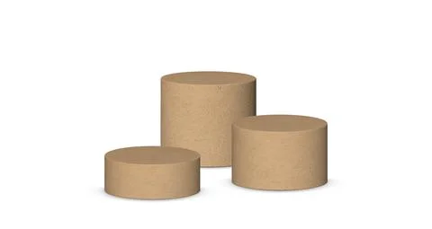 3d podium platform cylinders vector illustration. Realistic cardon paper Stock Illustration
