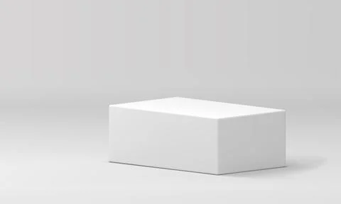 3d podium white rectangular platform mock up for cosmetic product show pres.. 스톡 일러스트