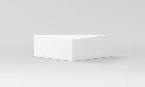 3d podium white triangle stand corner pedestal for product commercial prese.. Illustrazione stock