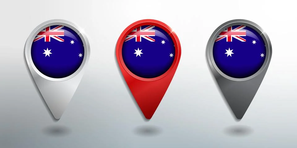 3D Pointer, Tag and Location Marker with Round Flag Nation of Argentina Stock Illustration