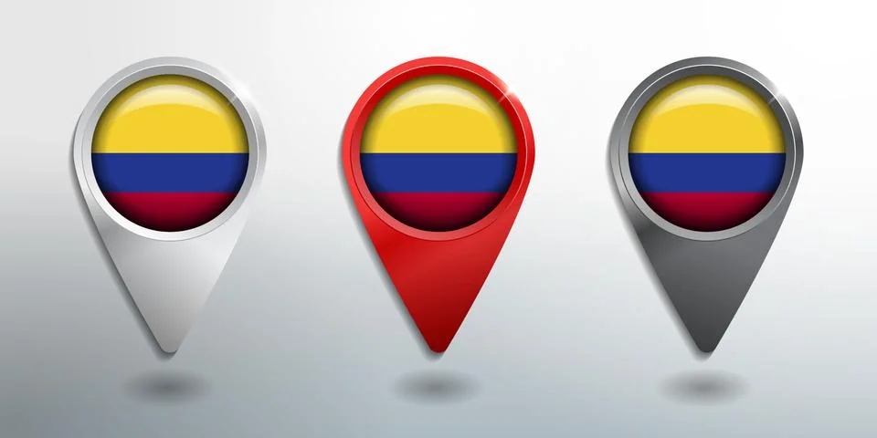 3D Pointer, Tag and Location Marker with Round Flag Nation of Chile Stock Illustration
