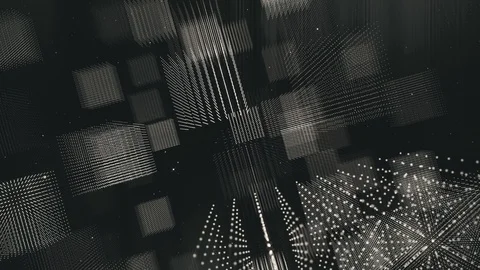 3d points cube white dots structure rotating background loop Stock Footage 94542581
