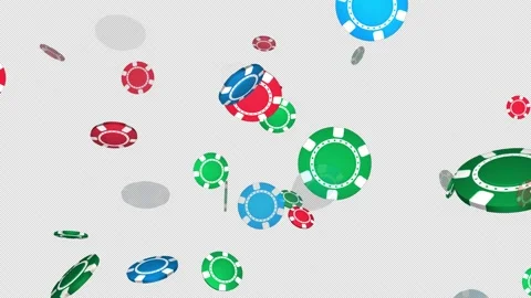 3D Poker Chips smoothly appear, fly and rotation.  4K Animation. Alpha Channel. Stock Footage 170621658