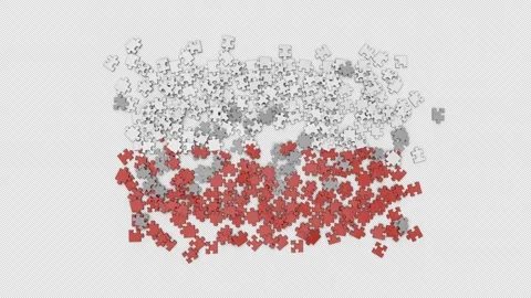 3D Poland flag assembled from a puzzle 스톡 동영상 277953581