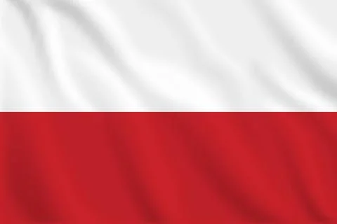 3D Poland waving flag pattern background. Realistic national flag design. A.. Stock Illustration