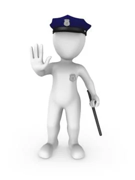 3d policeman forbids. 3d rendered illustration. Stock Illustration