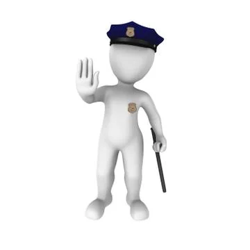 3d policeman forbids Stock Illustration