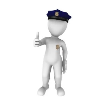 3d policeman shows thumbs up Stock Illustration