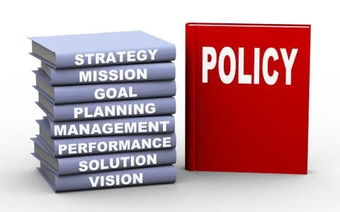3d policy concept books Stock Illustration
