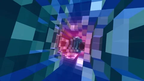 3D Polygon Corridor Fly Through Animation I Stock Footage 260286495