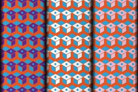 3d Polygon style vector eps pattern design. Illustrazione stock