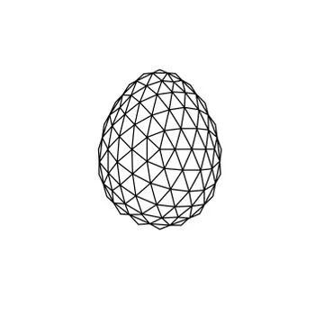 3D polygonal Easter egg. Vector illustration Stock Illustration