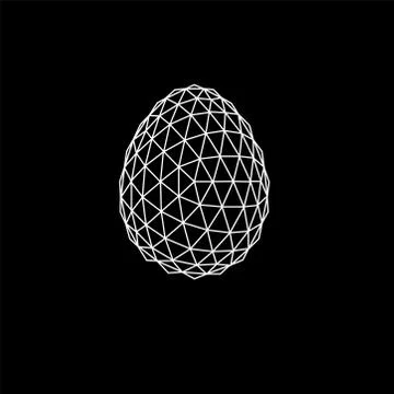 3D polygonal Easter egg. Vector illustration Stock Illustration