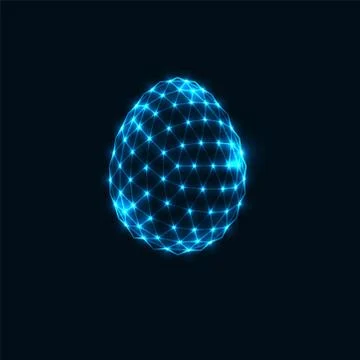 3D polygonal Easter egg. Vector illustration Stock Illustration