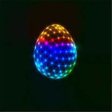 3D polygonal Easter egg. Vector illustration Stock Illustration