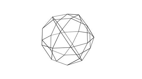 3D polygonal geometric wireframe object crystal rotate endless Stock Footage 315493031