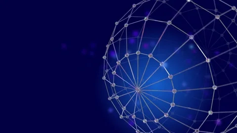 3D polygonal grid sphere from lattice glass rotate in dark cyber space Futu.. Stock-Footage 335026062