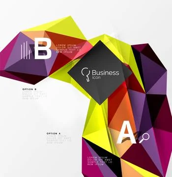 3d polygonal object triangles, abstract background 스톡 일러스트