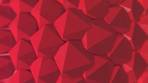 3D Polygons Abstracts Red Backgrounds Loop Stock Footage 292338010