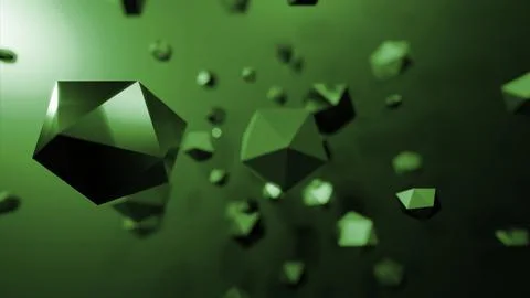 3d polygons rotating in space. Design. Chaotic orbits of rotation of polygonal Stock Illustration
